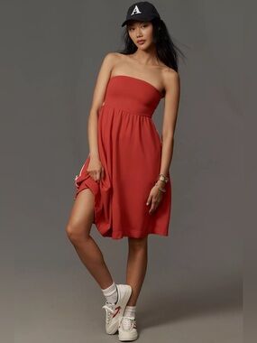 Daily Practice Strapless Side Bow Midi Dress